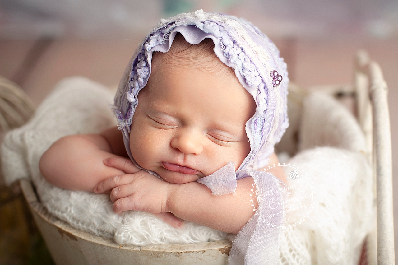 Newborn Session | Purple Bonnet