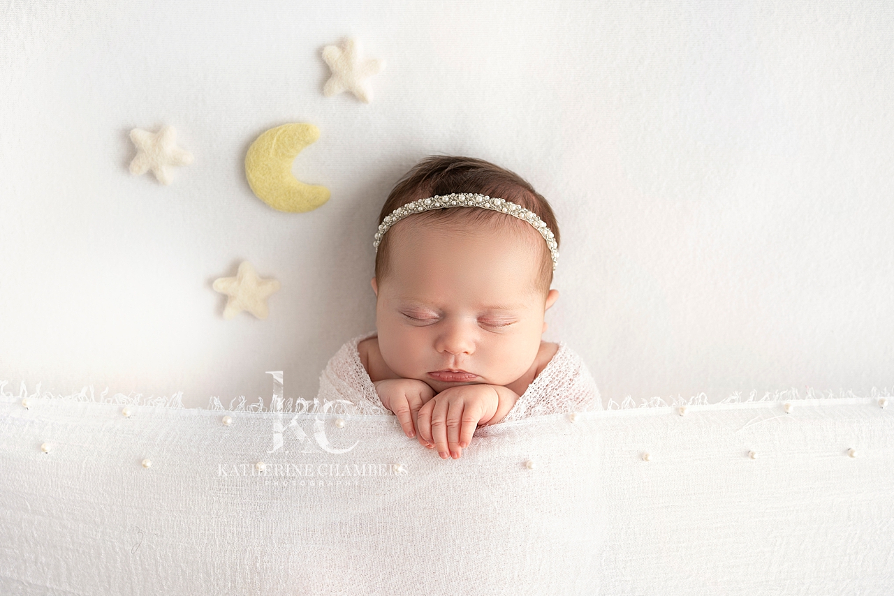 Moon and Stars Newborn Photo | Cleveland Baby Photographer