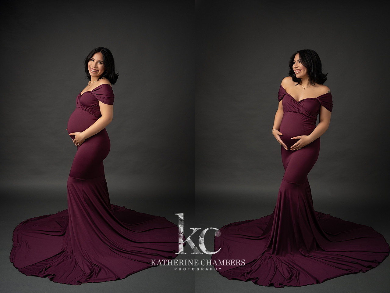 Expectant mom in a flowy dress