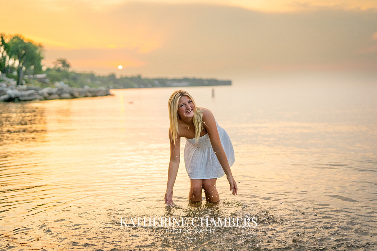 Sunset beach senior portraits