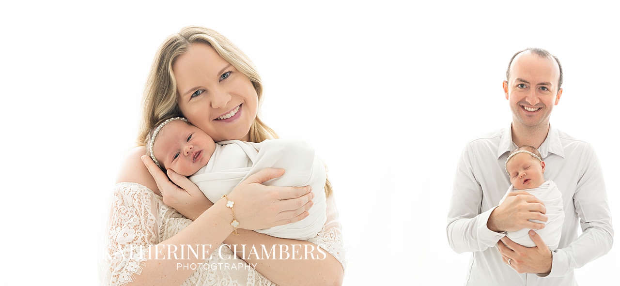 Family portraits with newborn baby girl during Cleveland newborn session