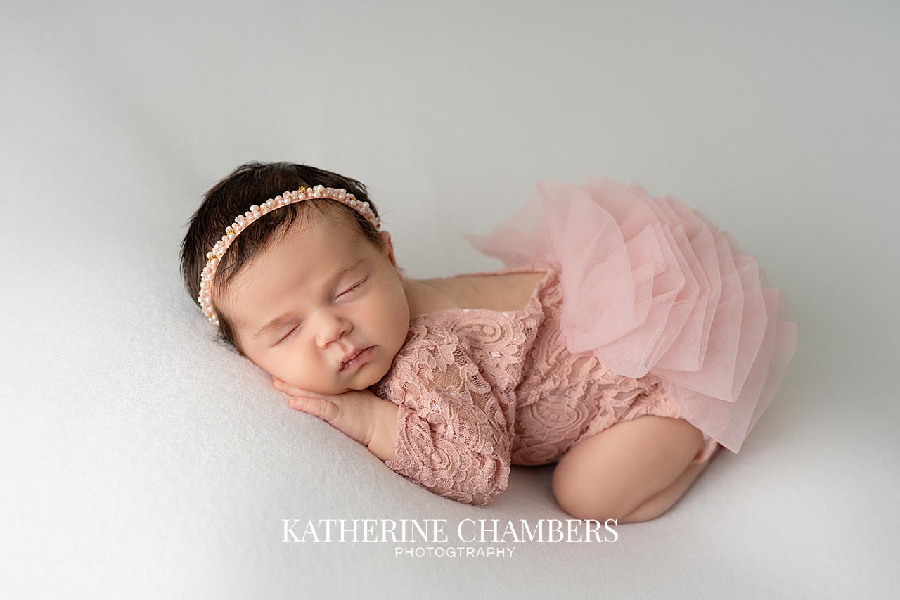 Newborn girl in tutu outfit