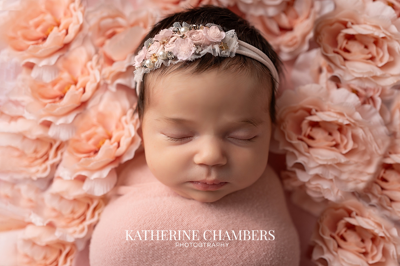 Floral newborn photo
