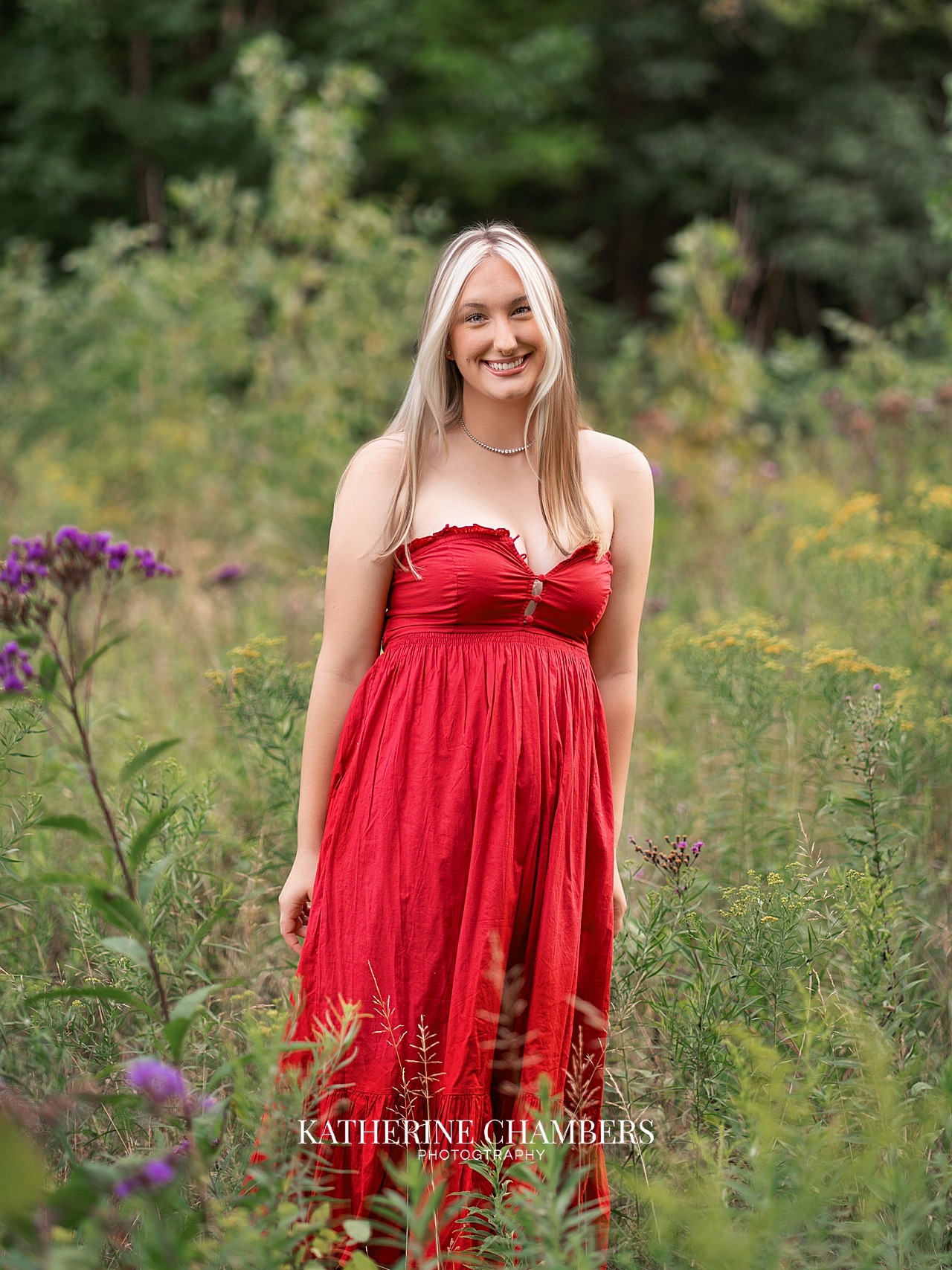 Natural light senior portrait of Lizzy in a meadow in Cleveland, Ohio