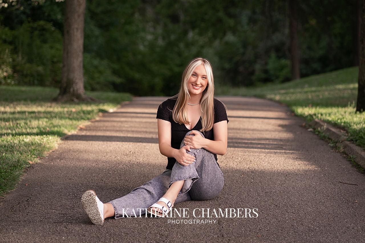 Smiling senior girl in the metro parks during her Cleveland photo session