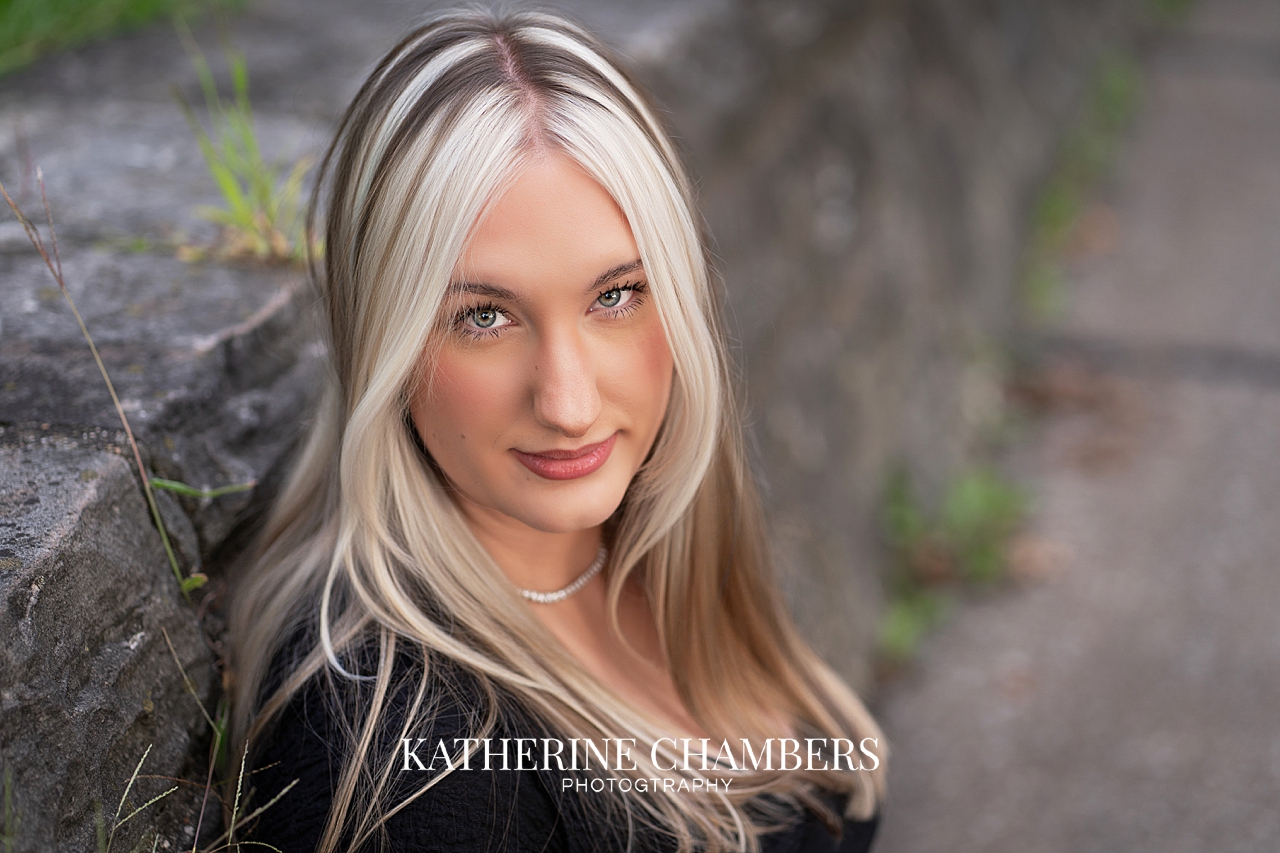 Close up portrait from Lizzy's senior photo session