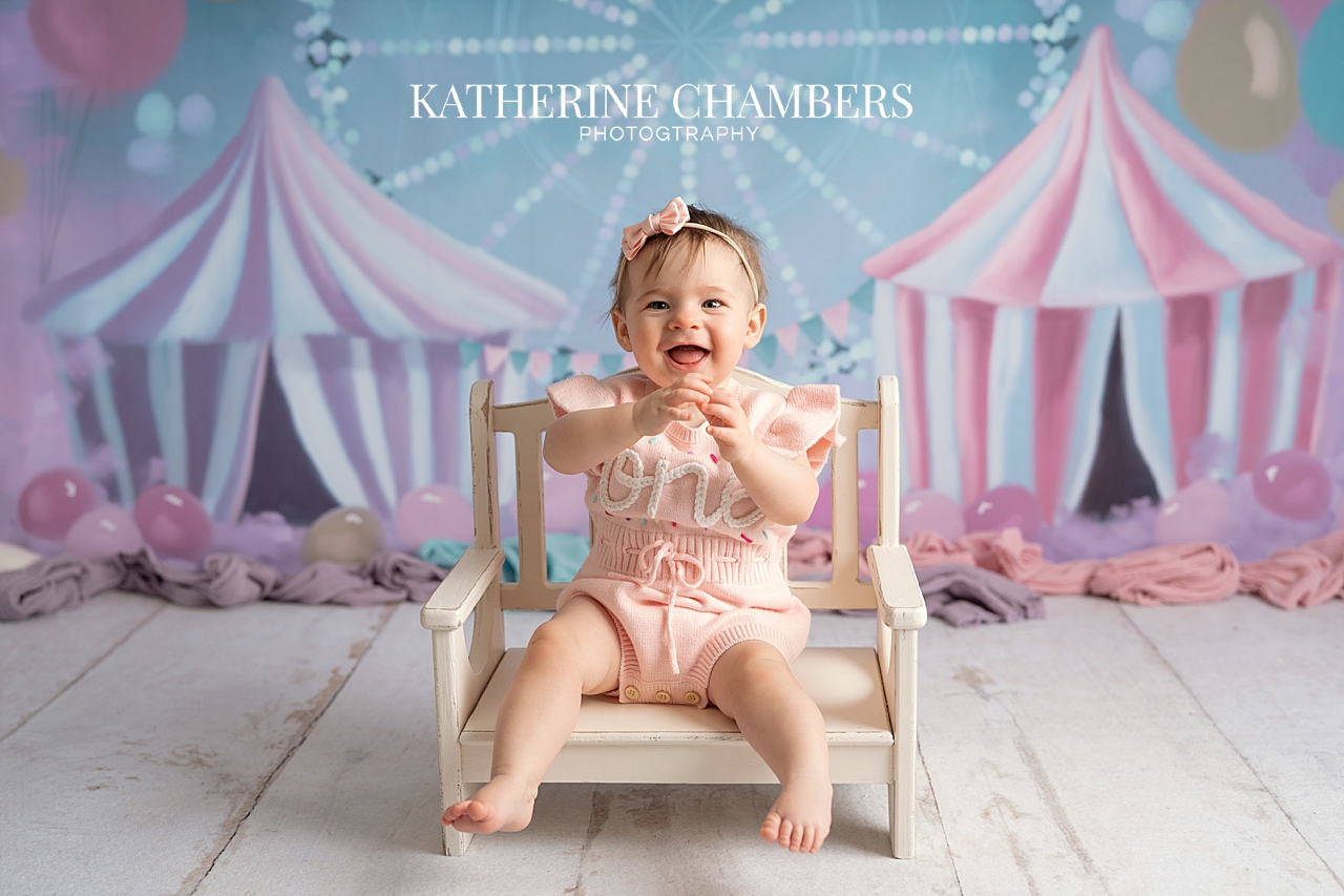 Carnival themed one year photo session