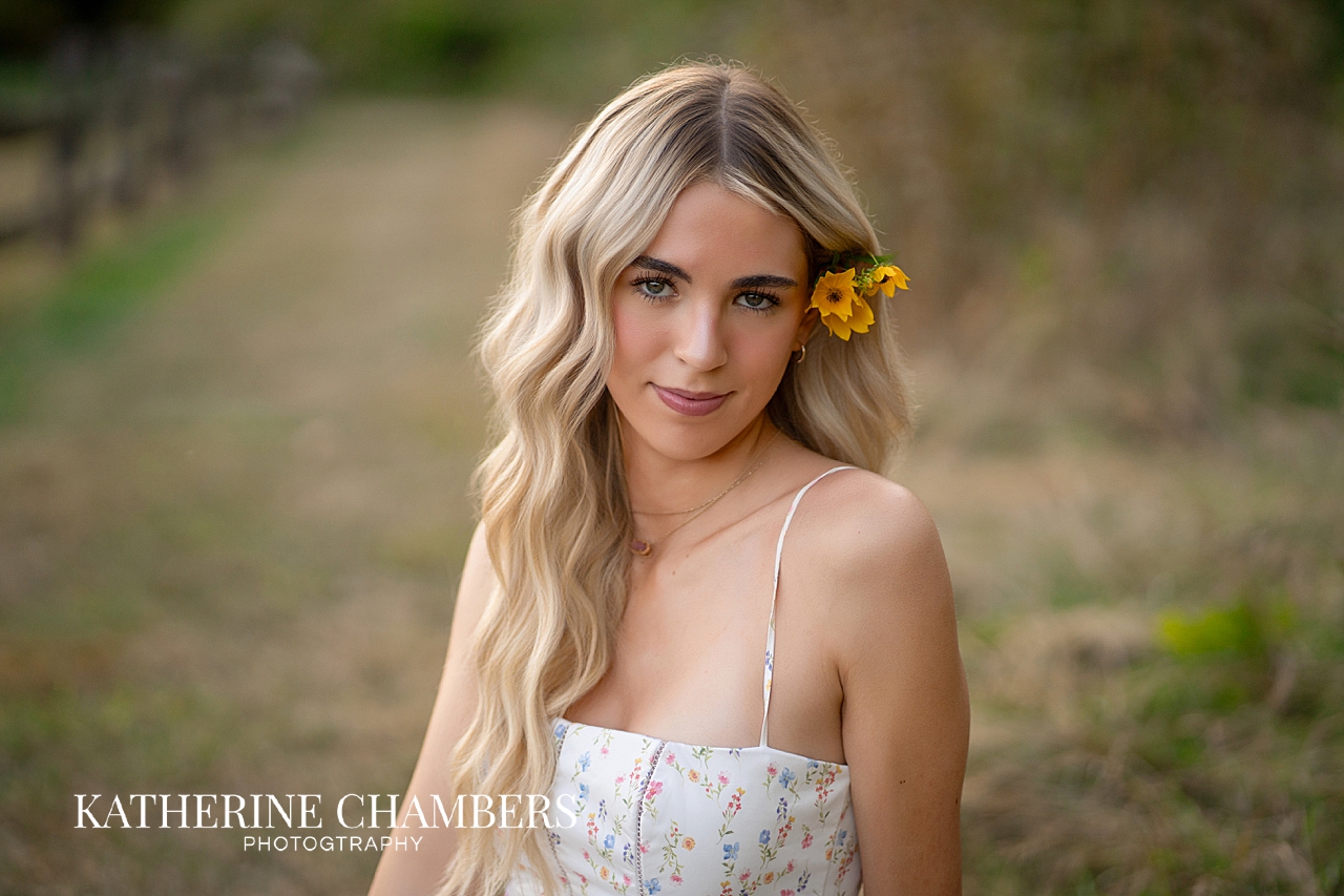 Elegant senior girl portrait at Lake Erie beach