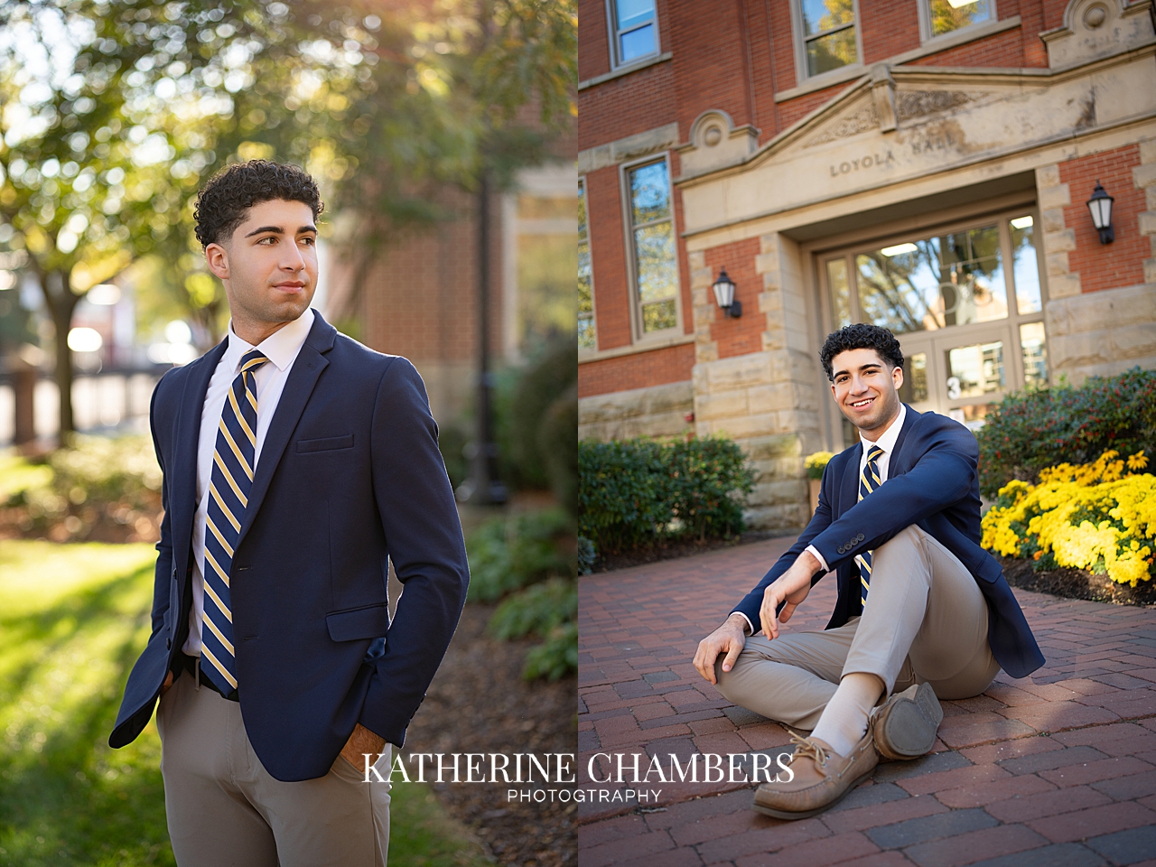 Senior boy portrait at Saint Ignatius High School campus