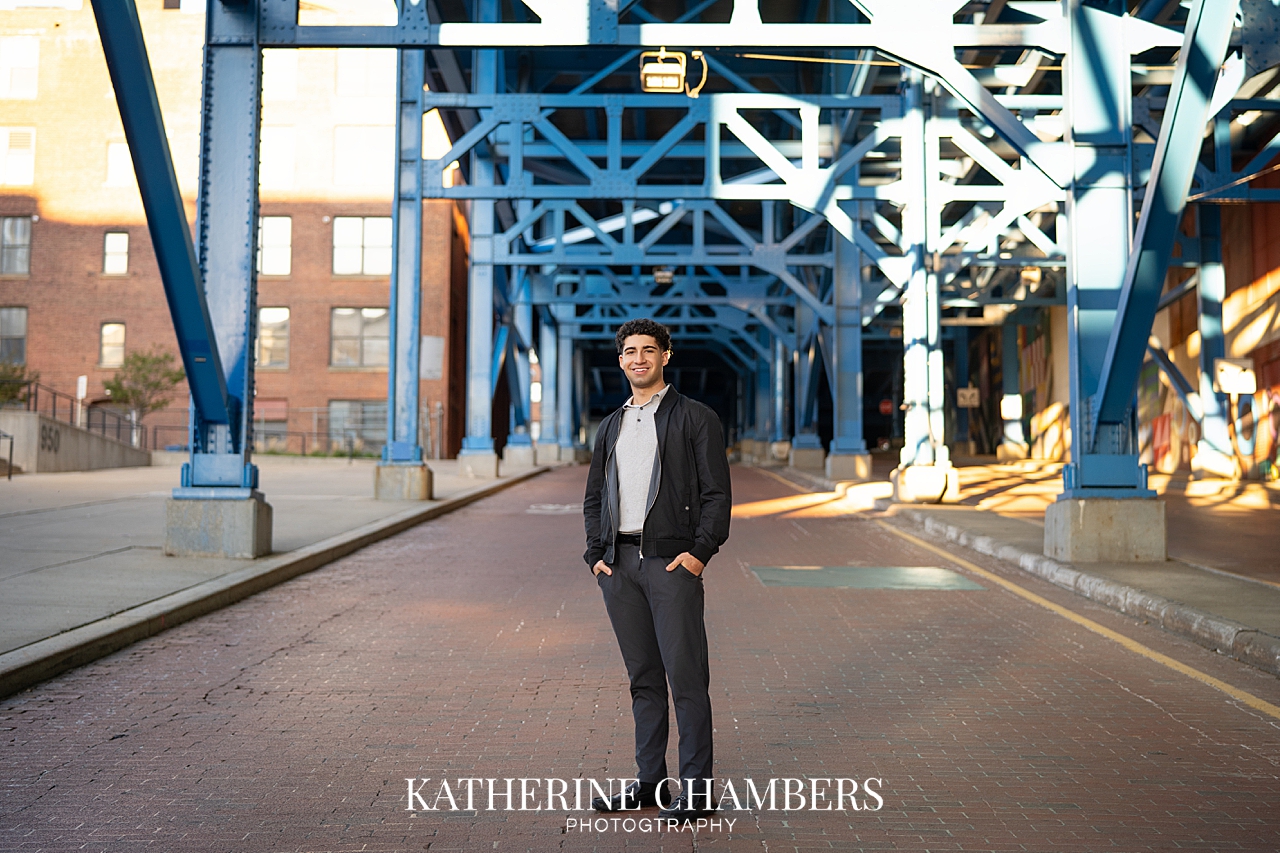 Urban senior portraits in Cleveland Flats