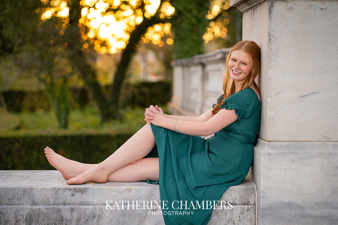 High school senior Josie smiling during her Cleveland senior session.