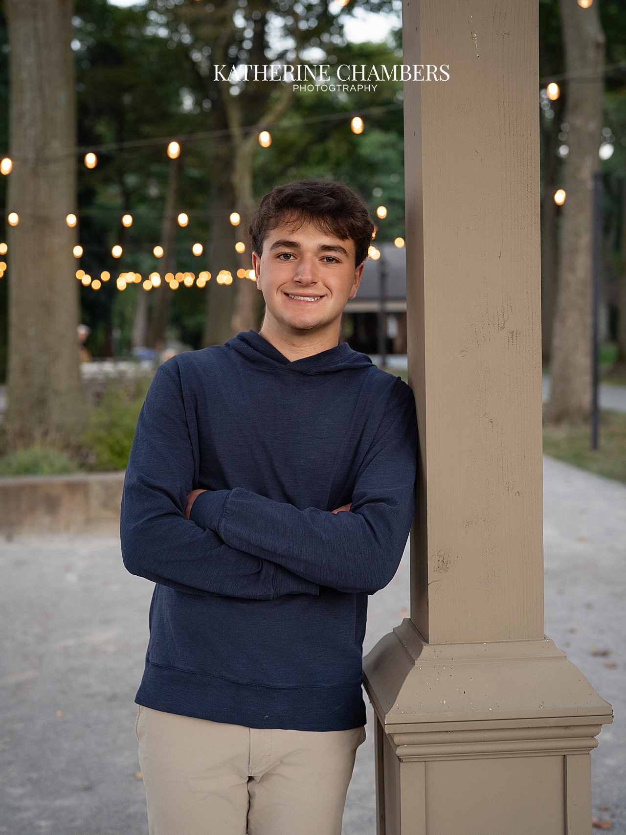 Casual high school senior photos of Daniel in Bay Village