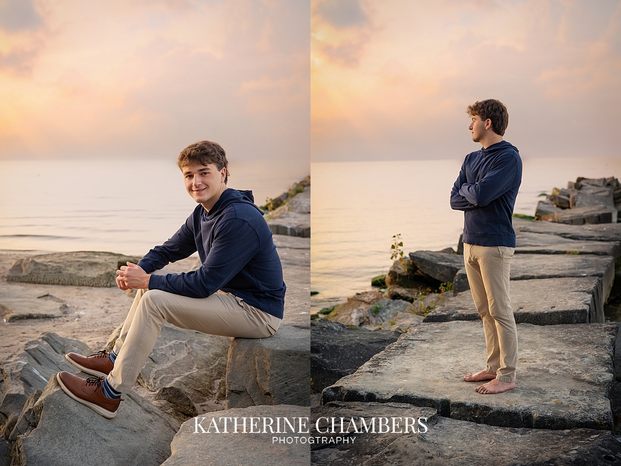 Daniel’s senior portrait at the beach in Cleveland, Ohio