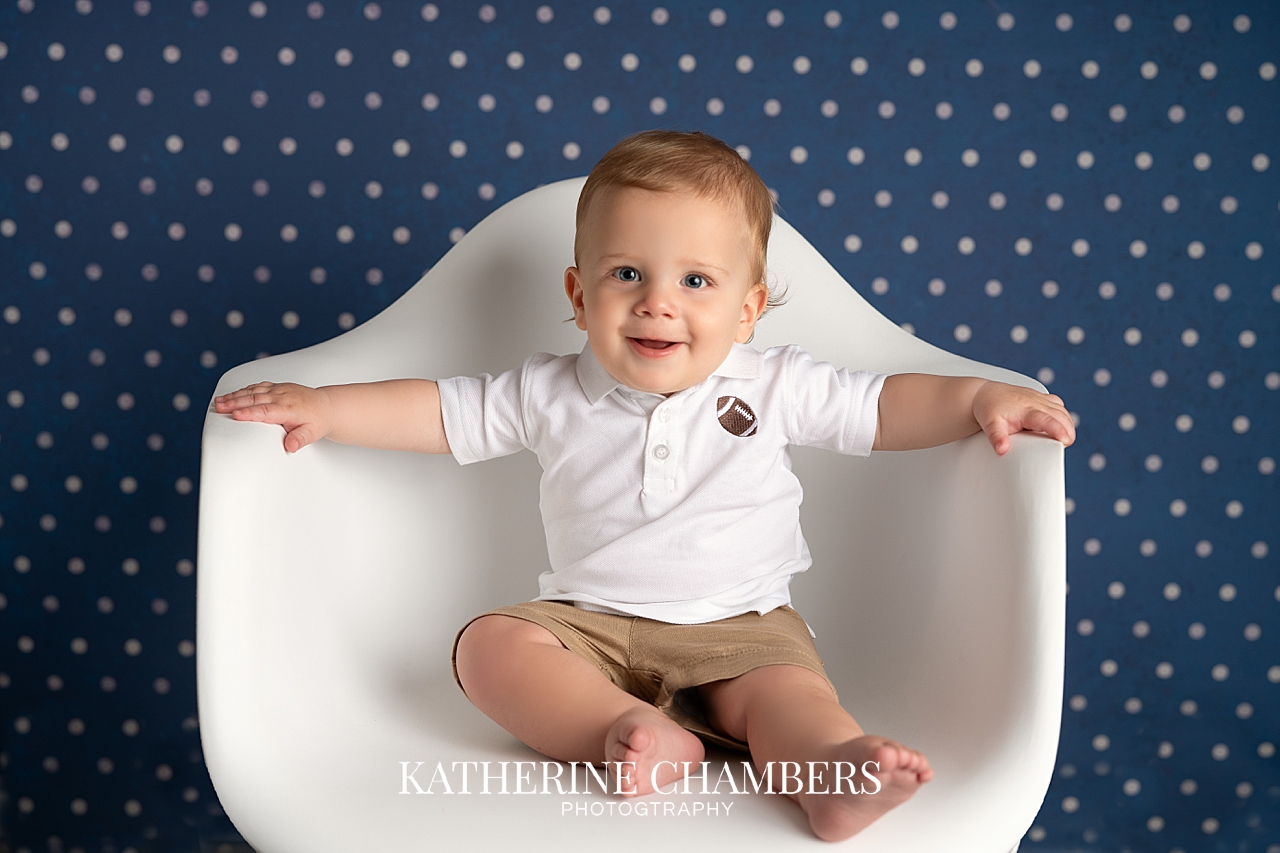 PJ’s First Birthday Football Cake Smash | Cleveland Baby Photographer
