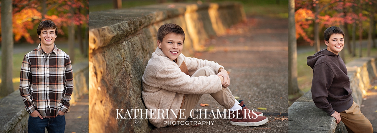 Three brothers photographed during a fall family session in Cleveland